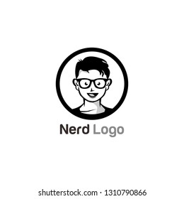 Geek Nerd Logo Stock Vector