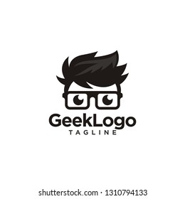 Geek Nerd Logo Stock Vector