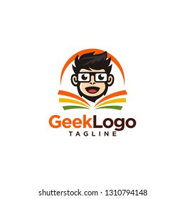 Geek Nerd Logo Stock Vector