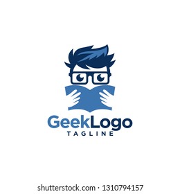 Geek Nerd Logo Stock Vector