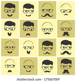 geek and nerd man avatar picture portrait