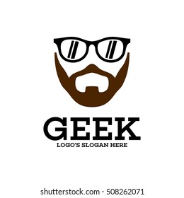 Geek, nerd, Smart logo design template