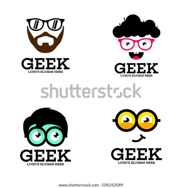 Download Geek Nerd Smart Logo Design Template Stock Vector (Royalty Free) 508262089