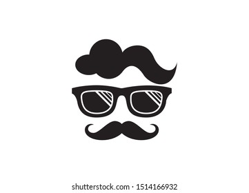  geek  nerd vector logo design template,