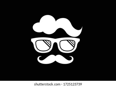 geek nerd vector logo design template,