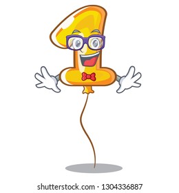 Geek number one balloon isolated in mascot