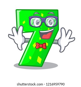 Geek number seven sign on door cartoon