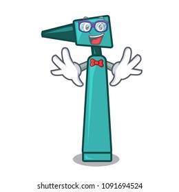 Geek otoscope character cartoon style