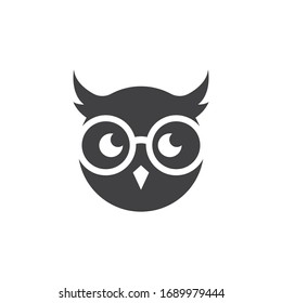 diseño de ilustración vectorial de icono geek owl