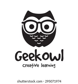 Geek Owl Vector Logo Template