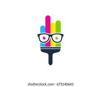 Geek Paint Icon Logo Design Element