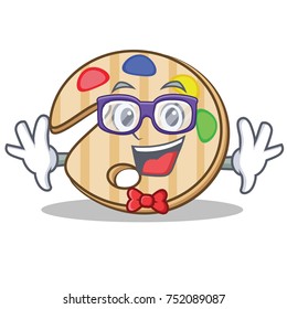 Geek paint palette character cartoon