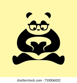 Geek Panda Reading Book Vector 1