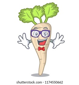 Geek parsnip isolated on the cartoon style