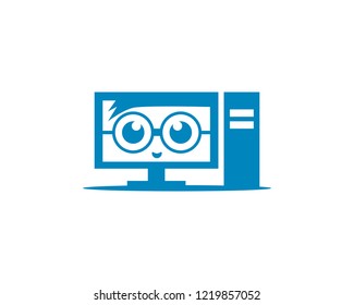 Geek PC Computer Logo Design Template