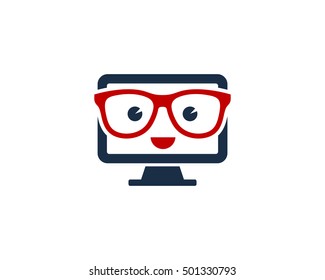 Geek PC Computer Logo Design Template