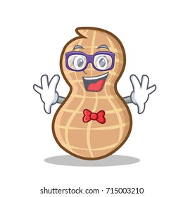 Geek peanut character cartoon style