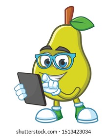 geek pear mascot character vector design