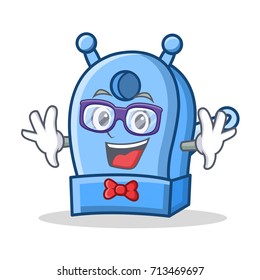 Geek pencil sharpener character cartoon