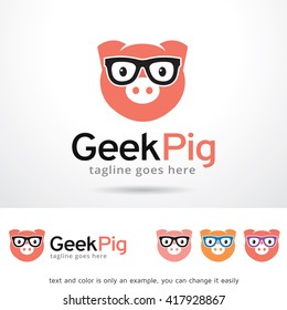 Geek Pig Logo Template Design Vector