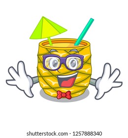 Geek Pineapple juice in glassware on mascot