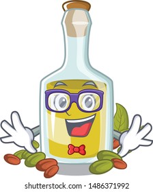 Geek pistachio oil above tables cartoon wood