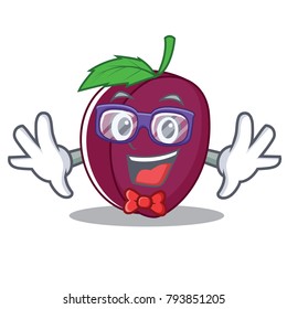 Geek plum character cartoon style