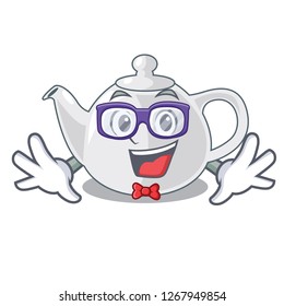 Geek porcelain teapot ceramic isolate on mascot