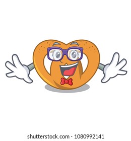 Geek pretzel character cartoon style
