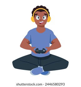 geek pride day boy with gamepad isolated
