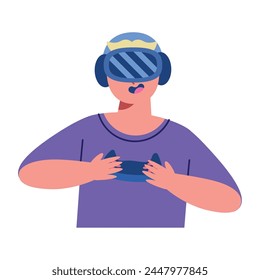 geek pride day boy with headset illustration