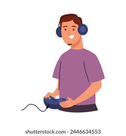geek pride day gamer with gamepad isolated