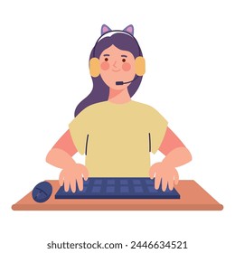 geek pride day gamer girl isolated design