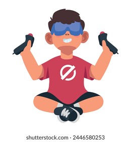 geek pride day gamer with goggles isolated