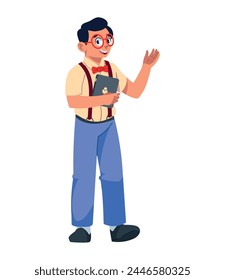 geek pride day man with device illustration