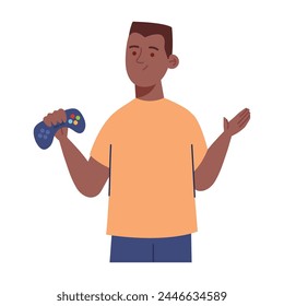 geek pride day man with game control illustration