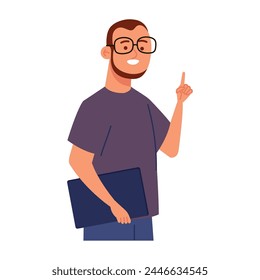 geek pride day man isolated design