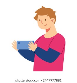 geek pride day man with phone illustration