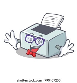 Geek printer character cartoon style