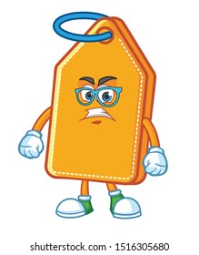 geek prize tag shopping cartoon character mascot vector design