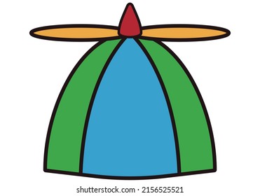 Geek propeller beanie topic on white background.
