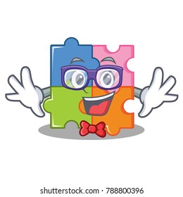 Geek puzzle character cartoon style