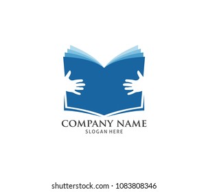geek reading book vector icon logo design template