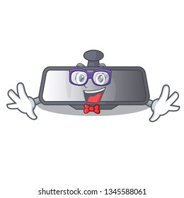 Geek rear view mirror in cartoon shape