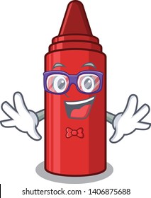 Geek red crayon in the character shape