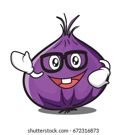 Geek red onion character cartoon