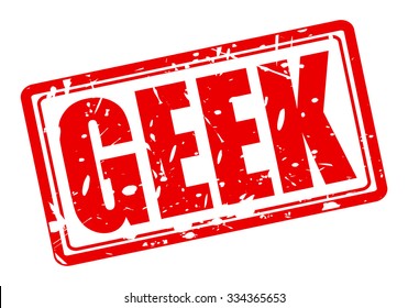 GEEK red stamp text on white