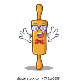 Geek rolling pin character cartoon