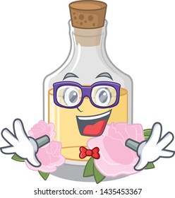 Geek rose oil isolated with the mascot