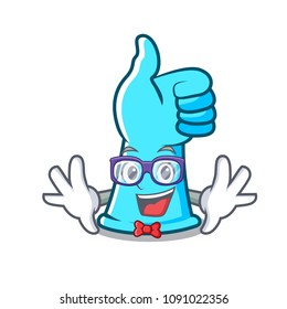 Geek rubber gloves character cartoon